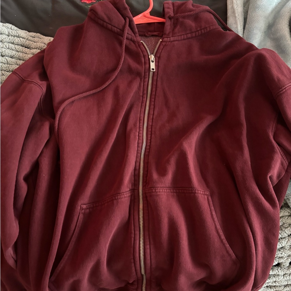 Burgundy brandy Melville Hoodie